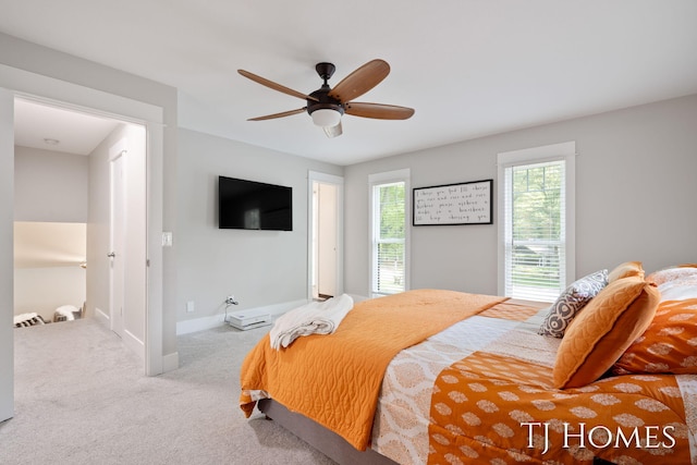 2605 Shadowbrook Dr SE, Grand Rapids, MI 49546 - bedroom with carpet, baseboards, and a ceiling fan