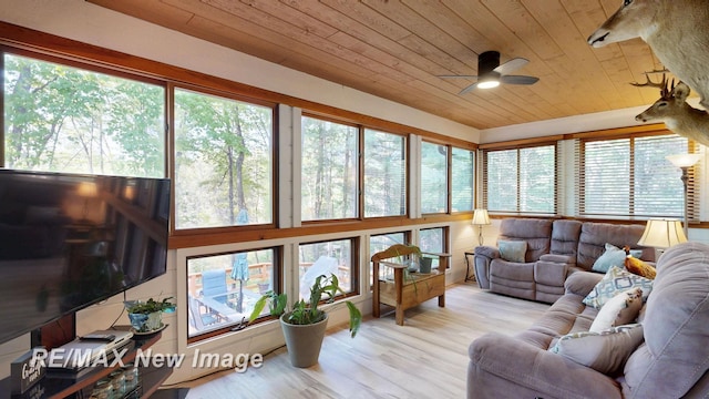 2258 High Rd, Roscommon, MI 48653 - sunroom with wooden ceiling and wood finished floors