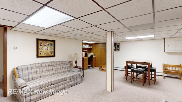 2258 High Rd, Roscommon, MI 48653 - living room with a paneled ceiling and carpet flooring