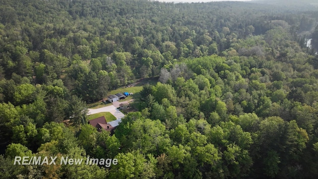 2258 High Rd, Roscommon, MI 48653 - aerial view of property and surrounding area with a heavily wooded area