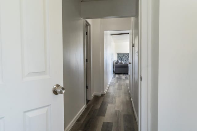 37252 Jefferson Ave, Harrison Township, MI 48045 - hall featuring dark wood-type flooring and baseboards