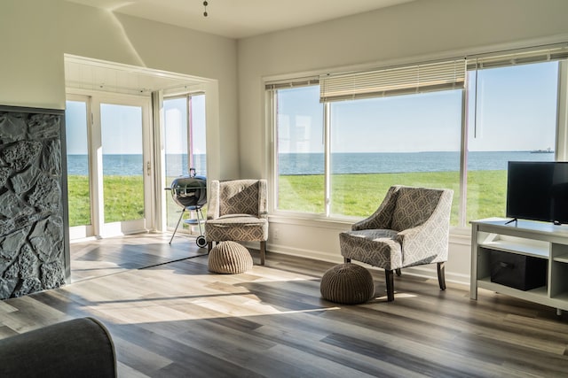 37252 Jefferson Ave, Harrison Township, MI 48045 - sunroom / solarium featuring a water view