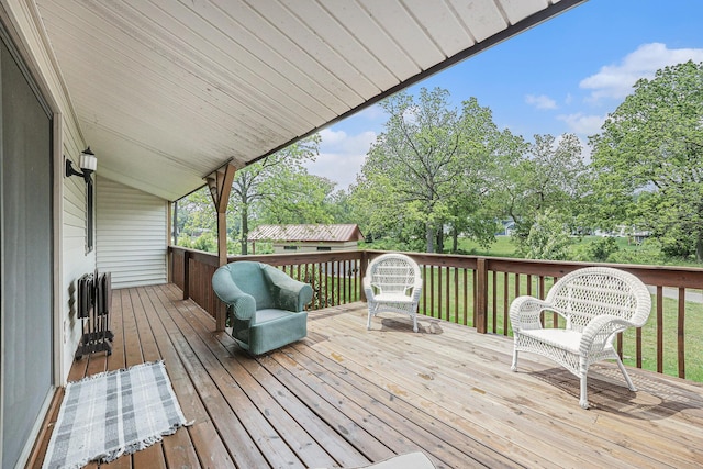 3431 Brookview Ct, Hudsonville, MI 49426 - wooden terrace with view of scattered trees