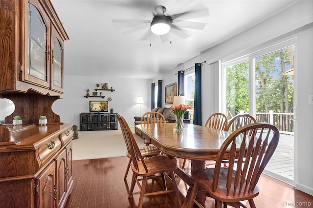 1029 Primrose Ln, Milan, MI 48160 - dining area featuring wood finished floors and ceiling fan