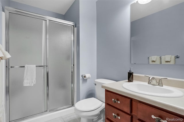 1029 Primrose Ln, Milan, MI 48160 - bathroom with vanity, a shower stall, and tile patterned flooring