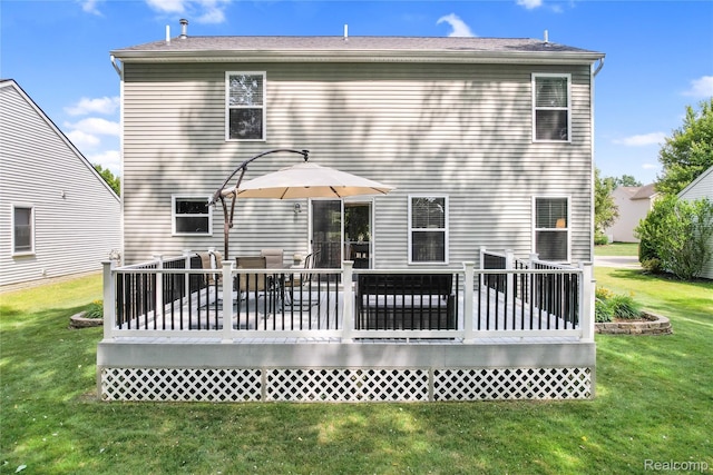 1029 Primrose Ln, Milan, MI 48160 - back of property featuring a lawn and a deck