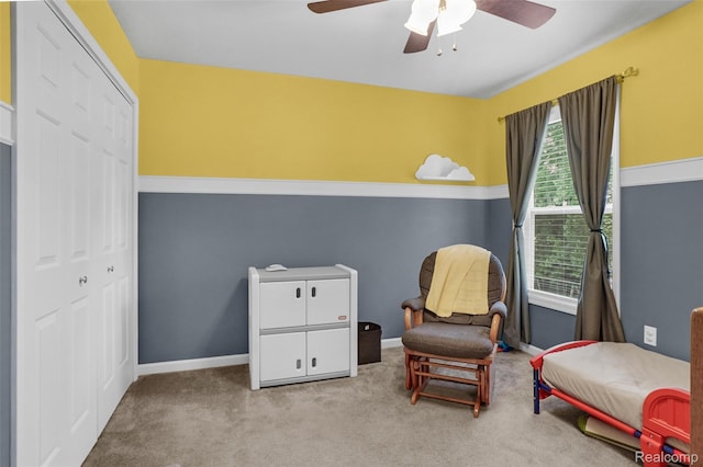 1029 Primrose Ln, Milan, MI 48160 - carpeted bedroom with a closet and a ceiling fan