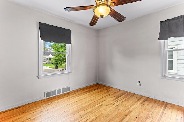 7491 Dacosta, Redford, MI 48239 - empty room with light wood-type flooring, baseboards, and a ceiling fan
