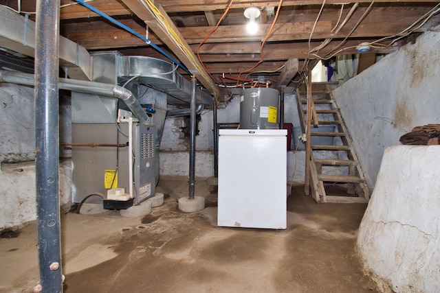 8974 M-140, Berrien Center, MI 49102 - unfinished below grade area with water heater and stairs