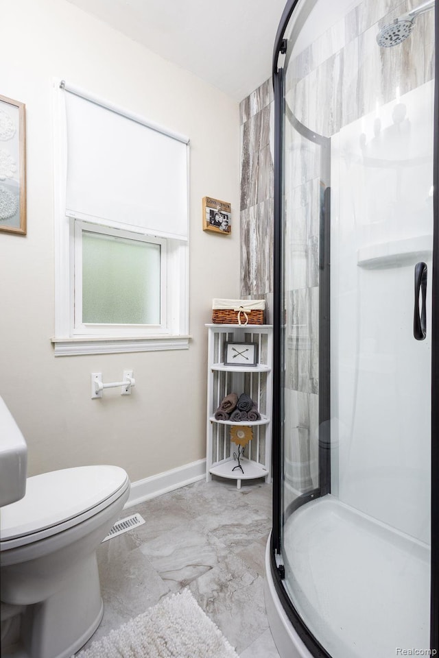 20470 Colman St S, Clinton Township, MI 48035 - bathroom featuring a stall shower and marble finish flooring