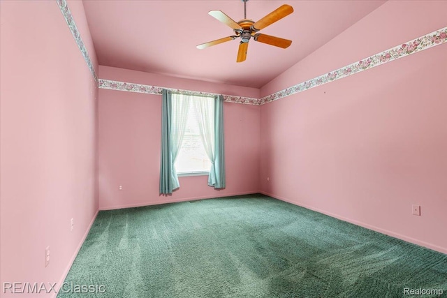 48728 Sundance Ct, Shelby Twp, MI 48315 - carpeted spare room with a ceiling fan and vaulted ceiling