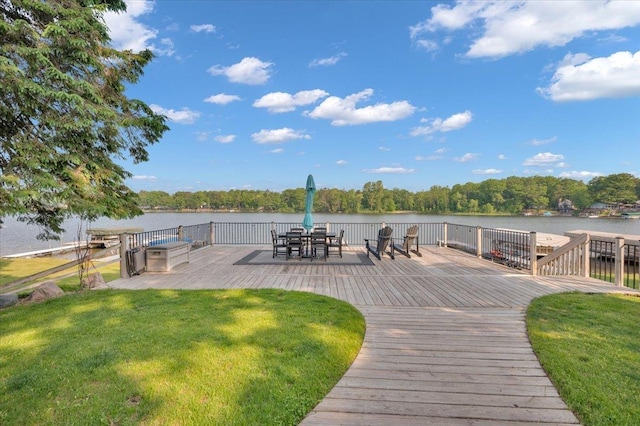 4823 Lakeside Blvd, Hale, MI 48739 - wooden terrace with a yard and a water view