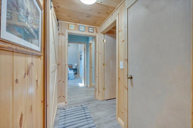 4823 Lakeside Blvd, Hale, MI 48739 - hall featuring light wood finished floors and wooden ceiling