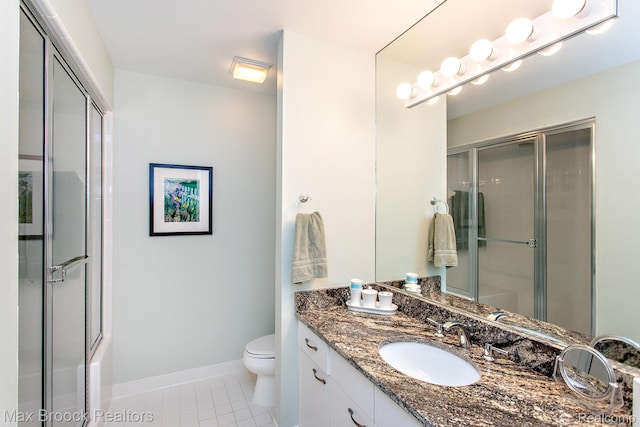 6524 Pleasant Lake Ct, West Bloomfield, MI 48322 - full bathroom with tile patterned floors, vanity, and an enclosed shower