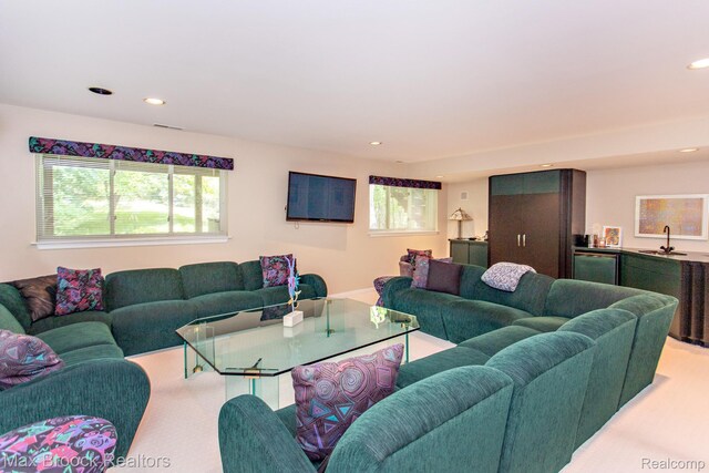 6524 Pleasant Lake Ct, West Bloomfield, MI 48322 - living room featuring plenty of natural light and recessed lighting
