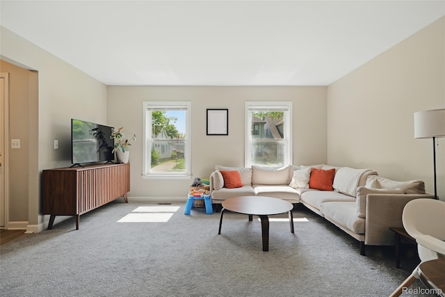 1372 Maryland St, Grosse Pointe, MI 48230 - living room featuring baseboards and carpet flooring