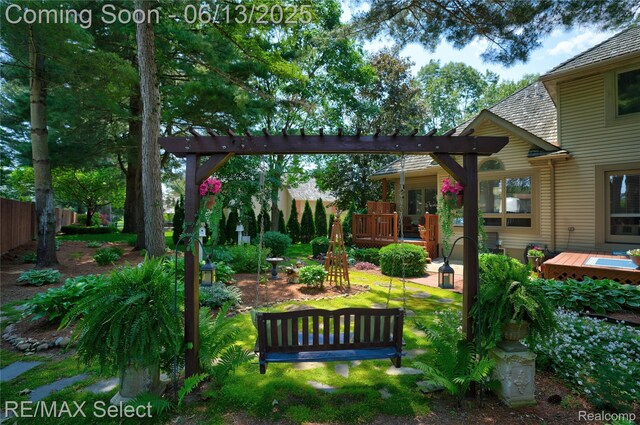 16483 Dawnlight Dr, Fenton, MI 48430 - view of yard featuring a deck