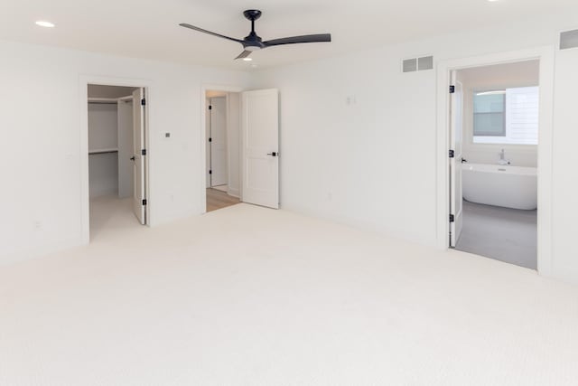1439 Bennaville Ave, Birmingham, MI 48009 - unfurnished bedroom with carpet, recessed lighting, a spacious closet, a closet, and a ceiling fan