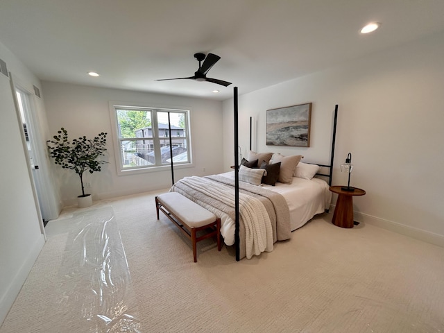 1439 Bennaville Ave, Birmingham, MI 48009 - carpeted bedroom featuring recessed lighting and ceiling fan