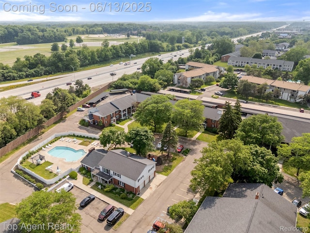 27557 W Echo Vly Unit 153, Farmington Hills, MI 48334 - bird's eye view of a pool