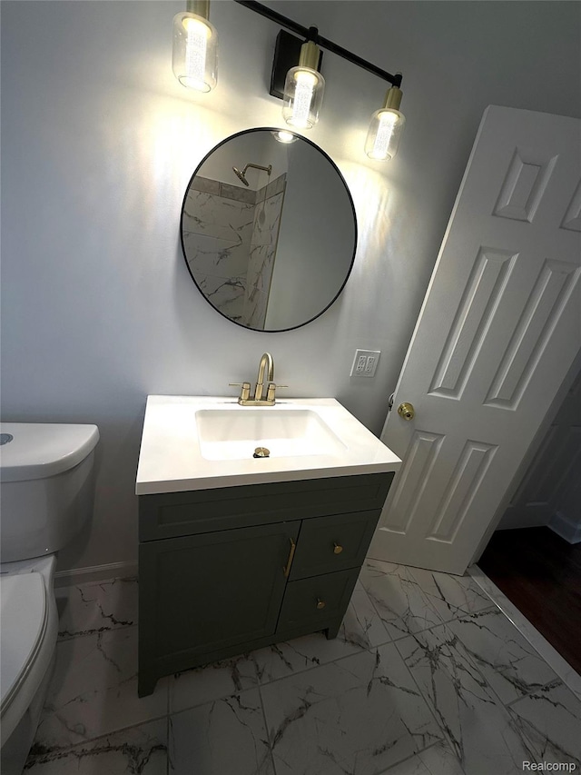 16652 Mendota St, Detroit, MI 48221 - bathroom featuring marble look tiles and vanity