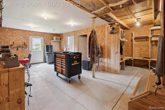 2970 Sand Beach Rd, Bad Axe, MI 48413 - recreation room with unfinished concrete flooring