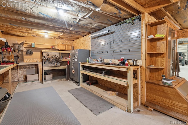 2970 Sand Beach Rd, Bad Axe, MI 48413 - unfinished basement featuring a workshop area