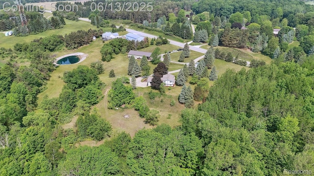 2970 Sand Beach Rd, Bad Axe, MI 48413 - aerial view of property's location with a heavily wooded area