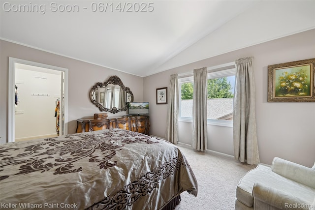 46860 High Meadows Ct, Macomb, MI 48044 - bedroom with lofted ceiling and light carpet