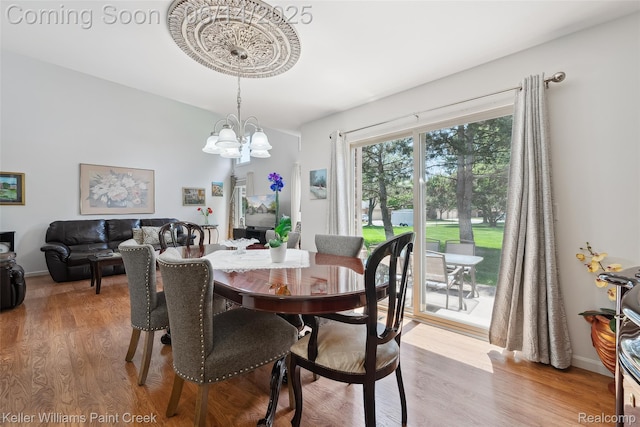 46860 High Meadows Ct, Macomb, MI 48044 - dining space featuring a chandelier and light wood finished floors