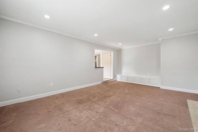 7302 Parkway Ct, Canton, MI 48187 - spare room featuring recessed lighting, crown molding, and carpet flooring