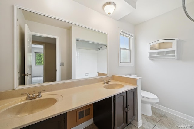7302 Parkway Ct, Canton, MI 48187 - bathroom featuring plenty of natural light, double vanity, and tile patterned flooring