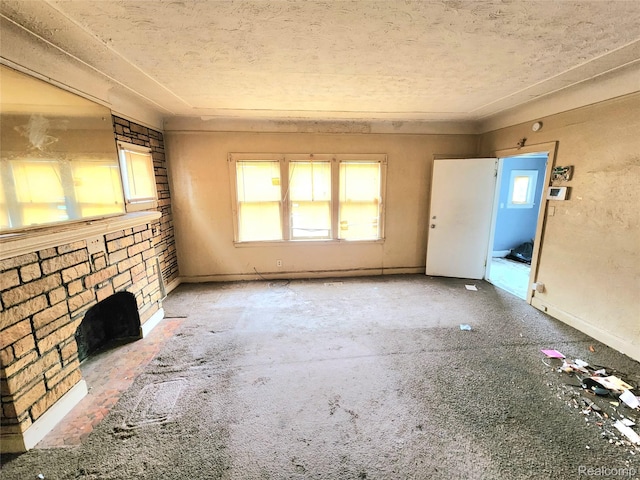 16612 Ilene St, Detroit, MI 48221 - unfurnished living room featuring a textured ceiling