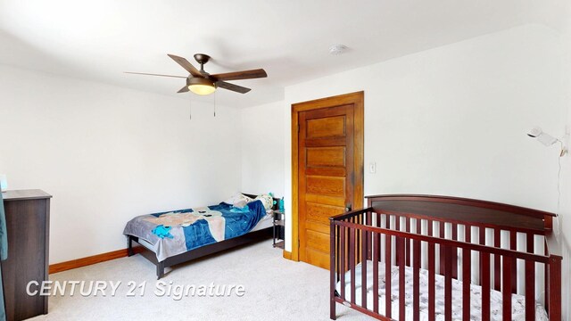 408 S Alp St, Bay City, MI 48706 - bedroom with carpet and ceiling fan