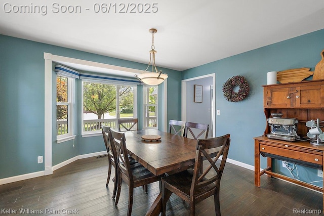 46341 Jasmine Ct, Chesterfield, MI 48047 - dining space with dark wood-style flooring and baseboards