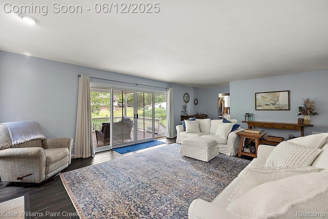 46341 Jasmine Ct, Chesterfield, MI 48047 - living area featuring dark wood-style floors
