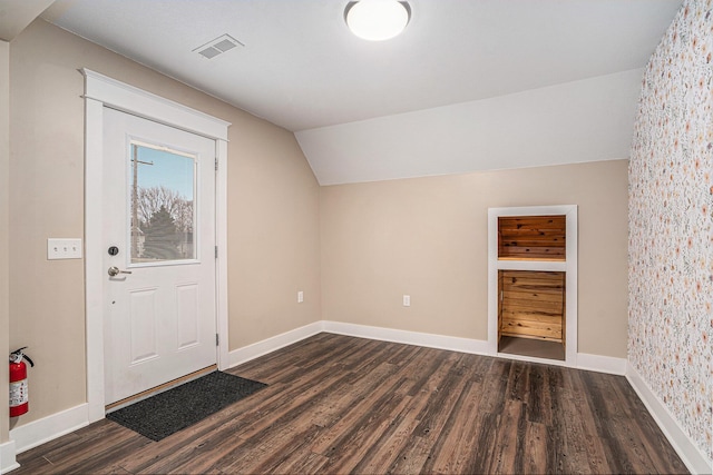 119 E Eliza St, Schoolcraft, MI 49087 - bonus room with dark wood-type flooring, baseboards, and vaulted ceiling