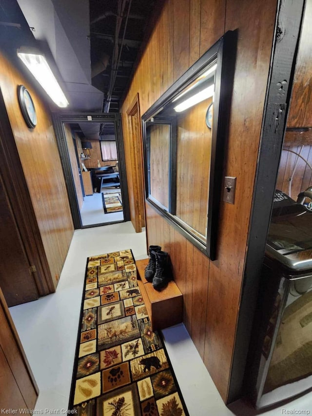 370 Wales Ridge Rd, Wales, MI 48027 - hallway with wood walls