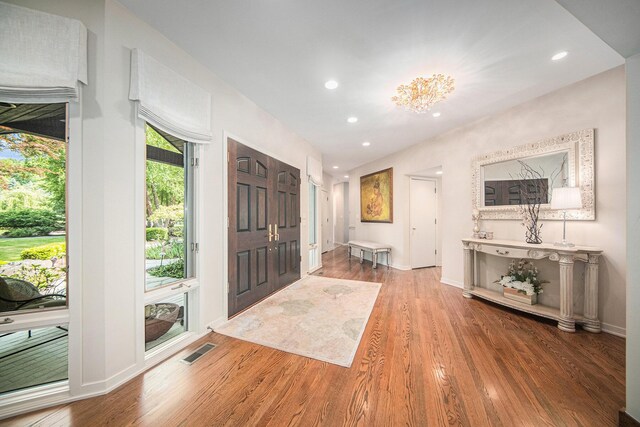 2002 Valleyview Dr, Ann Arbor, MI 48105 - entrance foyer with wood finished floors, recessed lighting, and baseboards