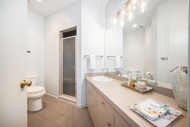 2002 Valleyview Dr, Ann Arbor, MI 48105 - full bathroom featuring toilet, tile patterned flooring, a stall shower, and double vanity