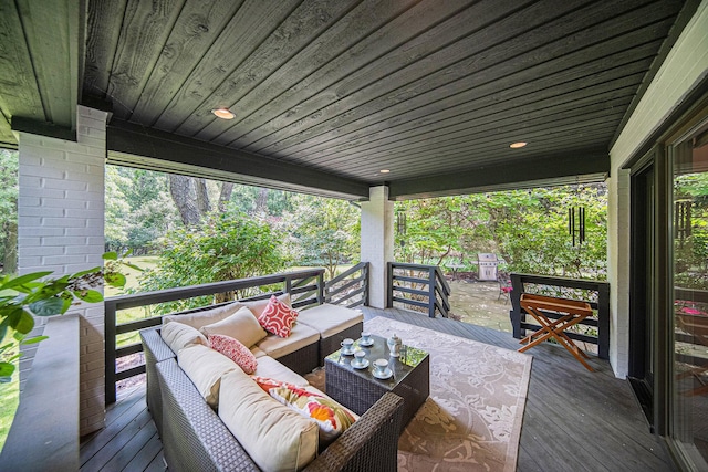 2002 Valleyview Dr, Ann Arbor, MI 48105 - deck featuring an outdoor living space