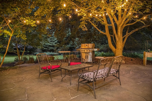 2002 Valleyview Dr, Ann Arbor, MI 48105 - patio at twilight with a patio and area for grilling