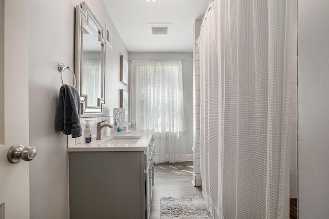 3225 Bronson Blvd, Kalamazoo, MI 49008 - full bath featuring vanity and wood finished floors