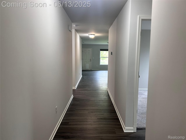 9145 Magnolia Ct, Davison, MI 48423 - hall featuring dark wood-type flooring and baseboards