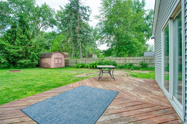 3260 Van Campen Dr, Waterford, MI 48329 - wooden deck with view of wooded area