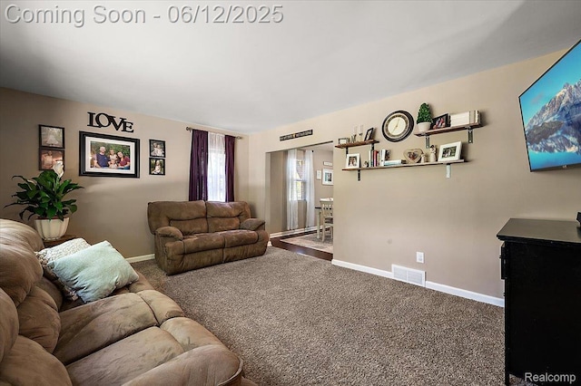 5836 Ewalt Rd, Imlay City, MI 48444 - carpeted living area with baseboards