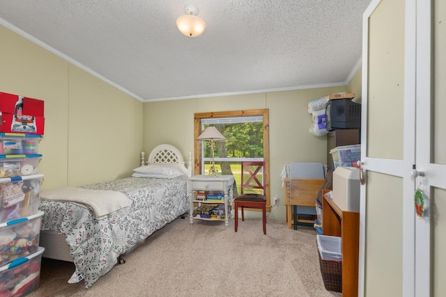 3858 S Chestnut Ave, Newaygo, MI 49337 - carpeted bedroom featuring crown molding and a textured ceiling