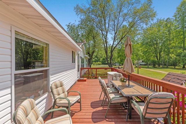 3858 S Chestnut Ave, Newaygo, MI 49337 - wooden terrace featuring outdoor dining space