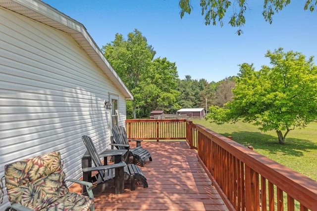 3858 S Chestnut Ave, Newaygo, MI 49337 - deck featuring a yard