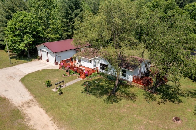 3858 S Chestnut Ave, Newaygo, MI 49337 - aerial view of property and surrounding area with a forest